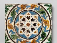 Fay 3123  Fay  3123, Südeuropa, Spanien, 15./16. Jahrhundert, Fliese, azulejo, Ton, 27,5 x 24 cm, T 3 cm : Museumsfoto: Claus Cordes, Bestandskatalog Ethnologie
